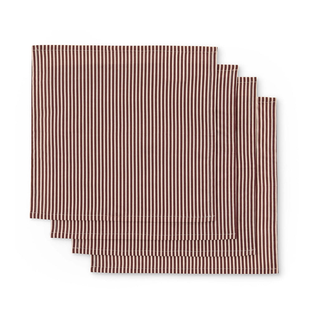 Lot de 4 serviettes Tabitha à rayures – Rose