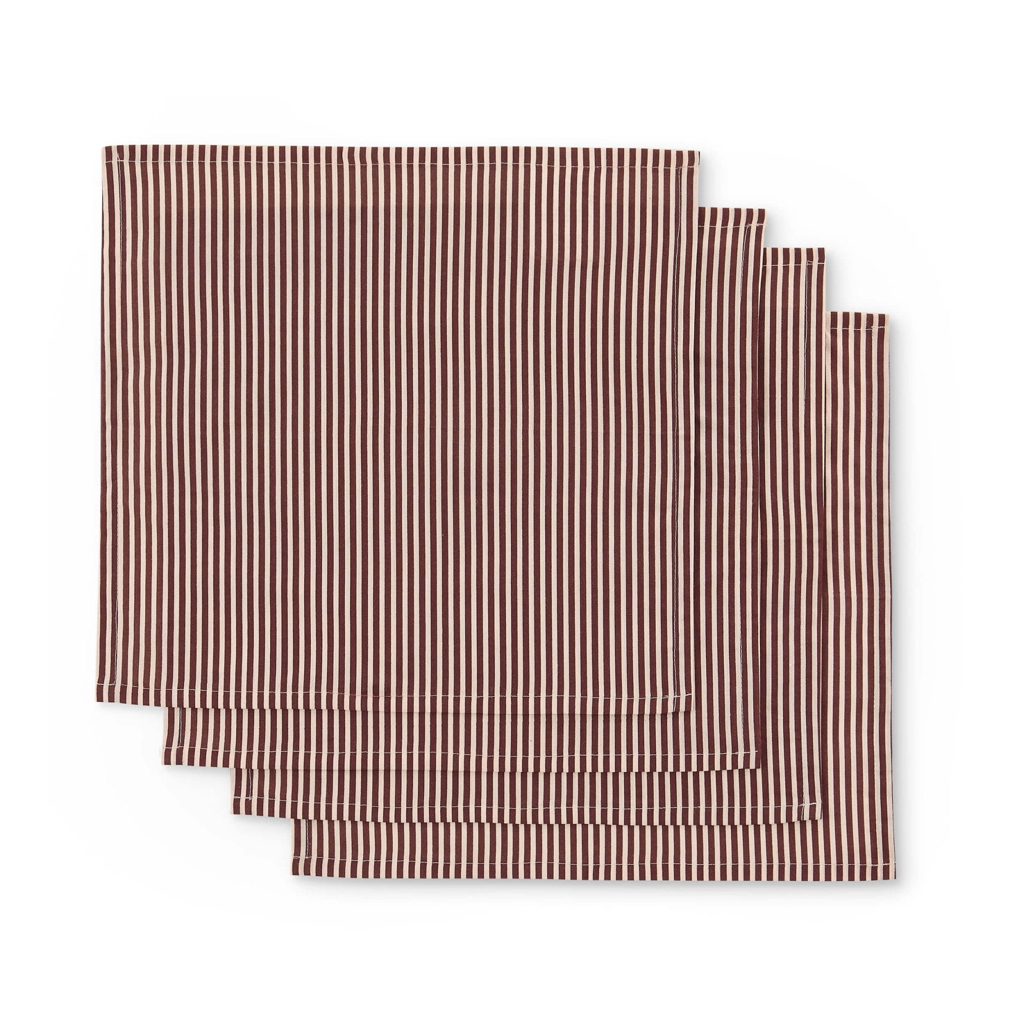 Lot de 4 serviettes Tabitha à rayures – Rose