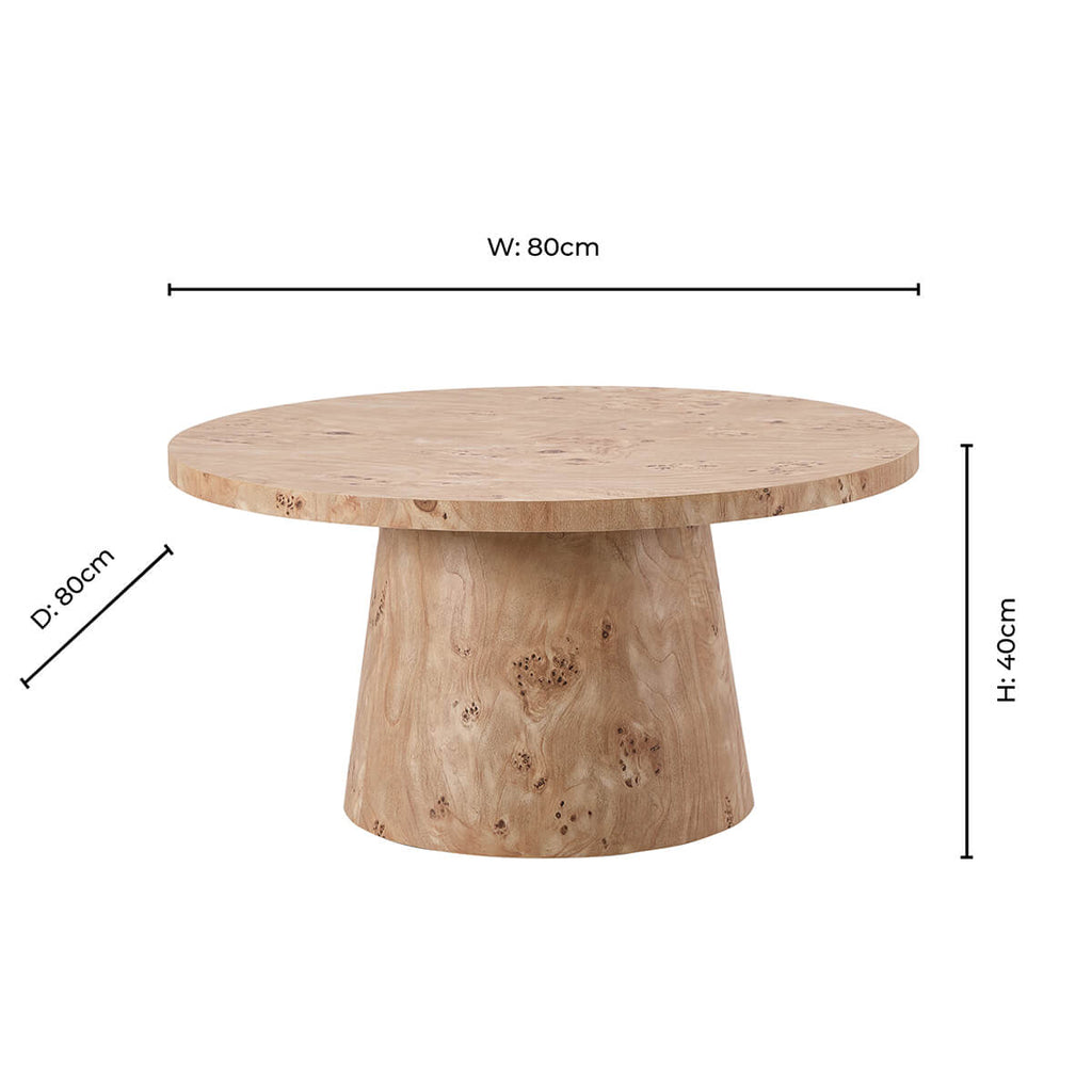 Table basse Talia - Effet ronce clair