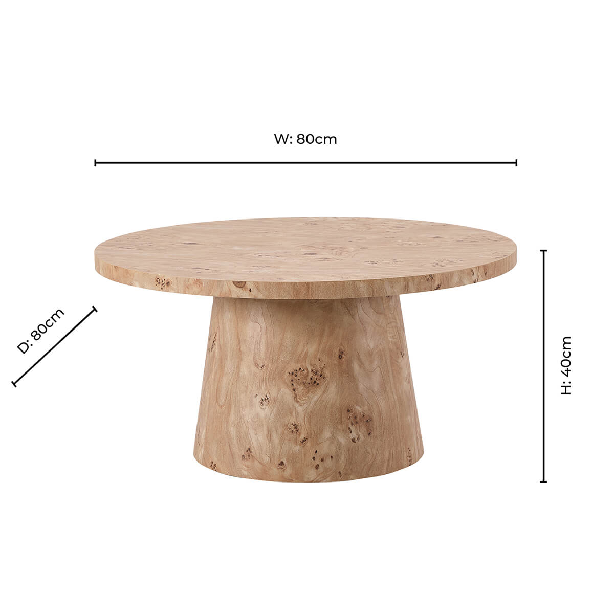 Table basse Talia - Effet ronce clair