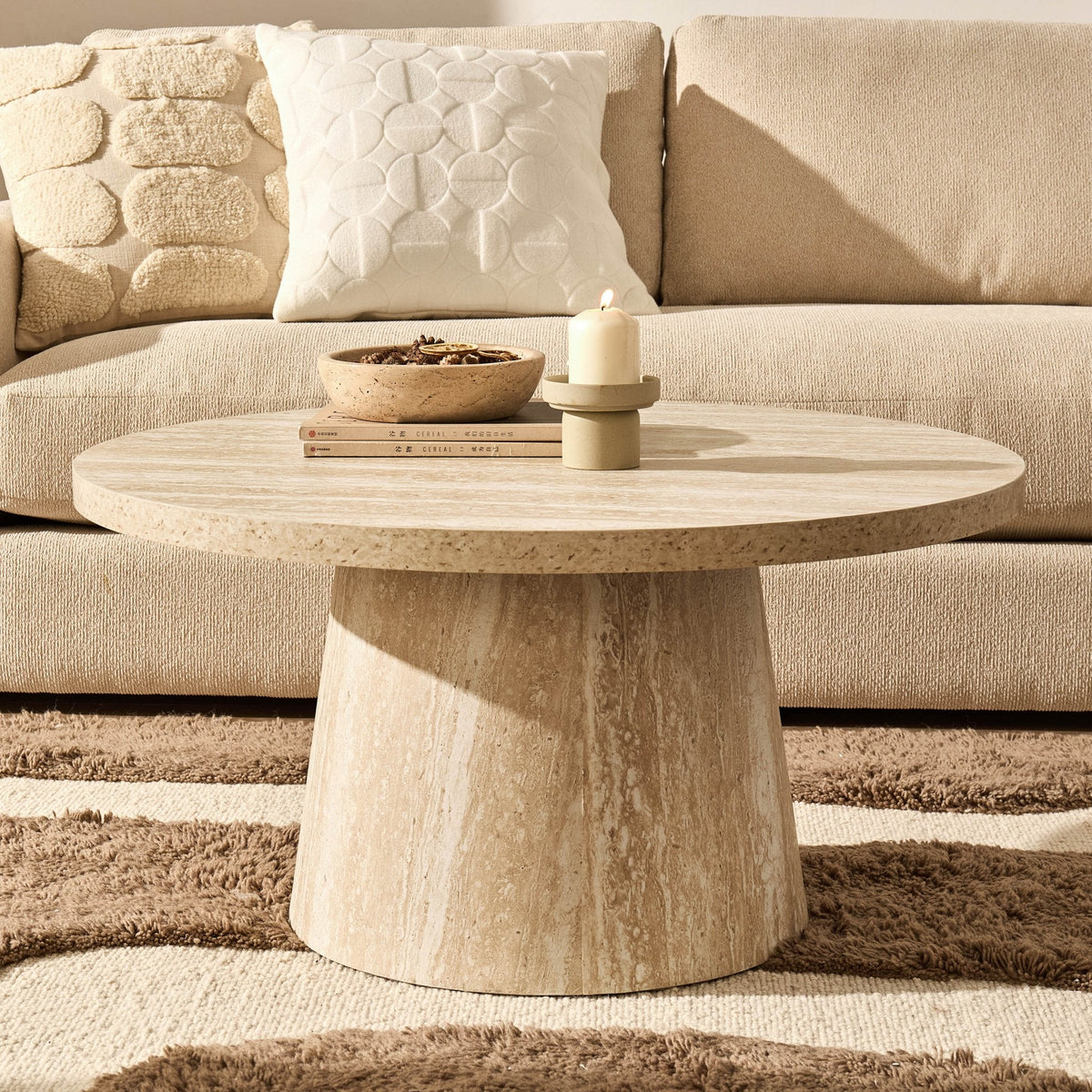 Dusklia - Talia Coffee Table -  Stone Marble Effect