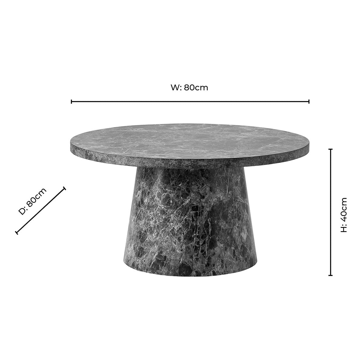 Dusklia - Talia Coffee Table -  Stone Marble Effect