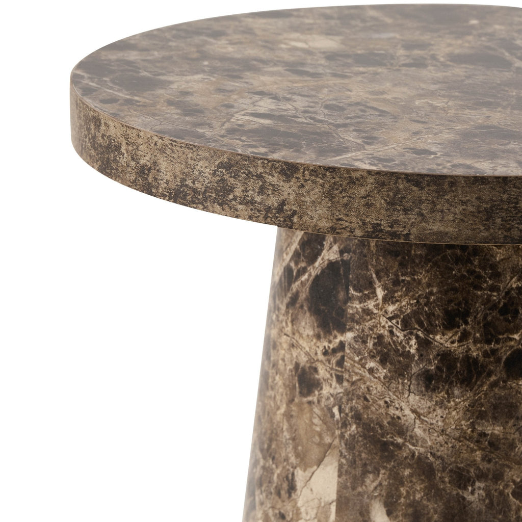 Dusklia - Talia Side Table - Dark Marble Effect