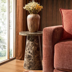 Dusklia - Talia Side Table - Dark Marble Effect