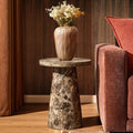 Dusklia - Talia Side Table - Dark Marble Effect