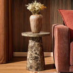 Dusklia - Talia Side Table - Dark Marble Effect