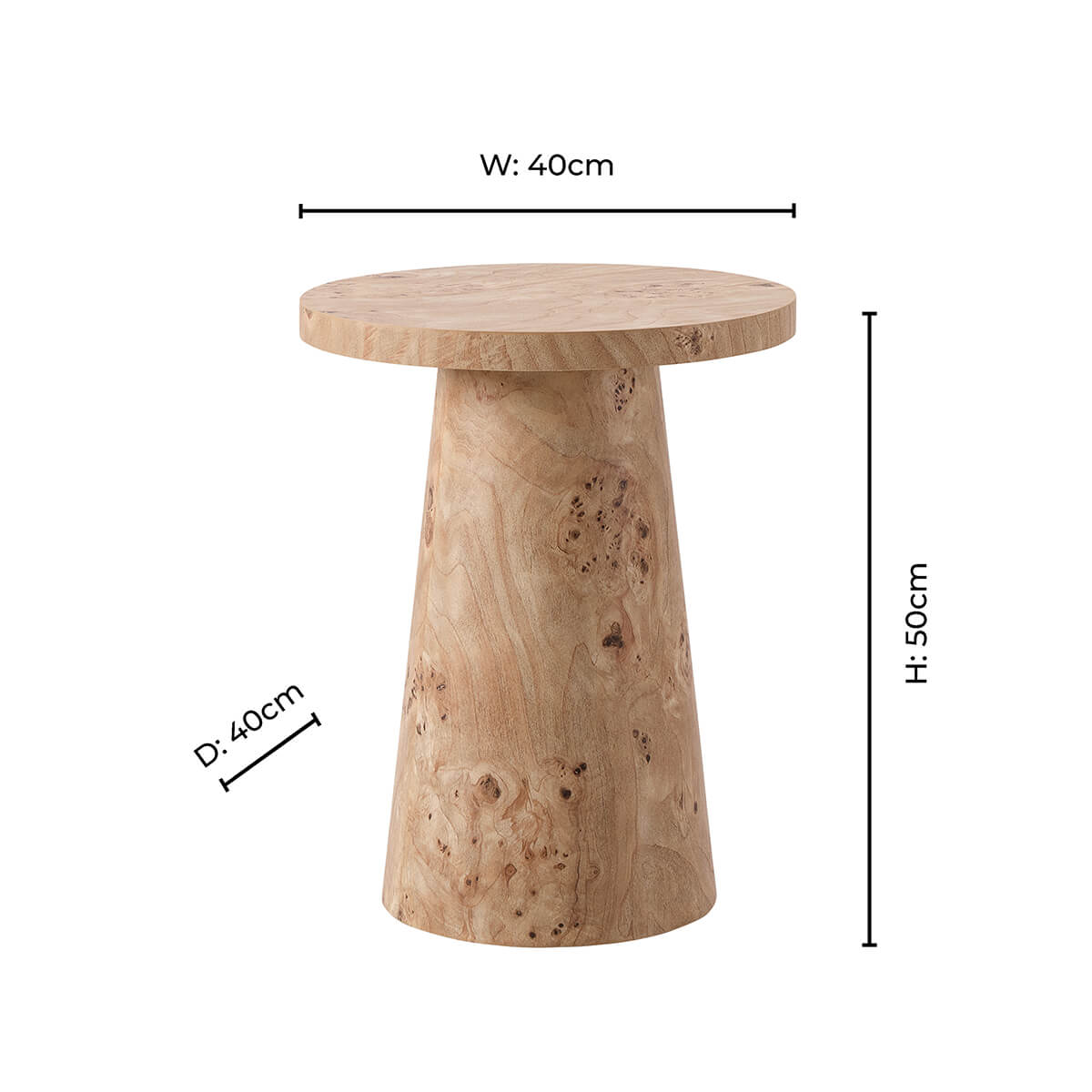 Table d'appoint Talia - effet ronce de peuplier clair