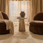 Dusklia - Talia Side Table - Stone Marble Effect