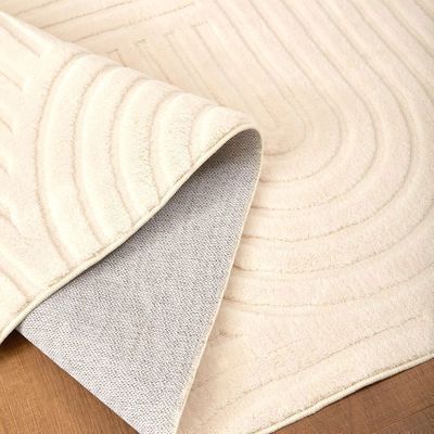MENZZO Fauteuil design coquillage Arielina Tissu bouclette Blanc