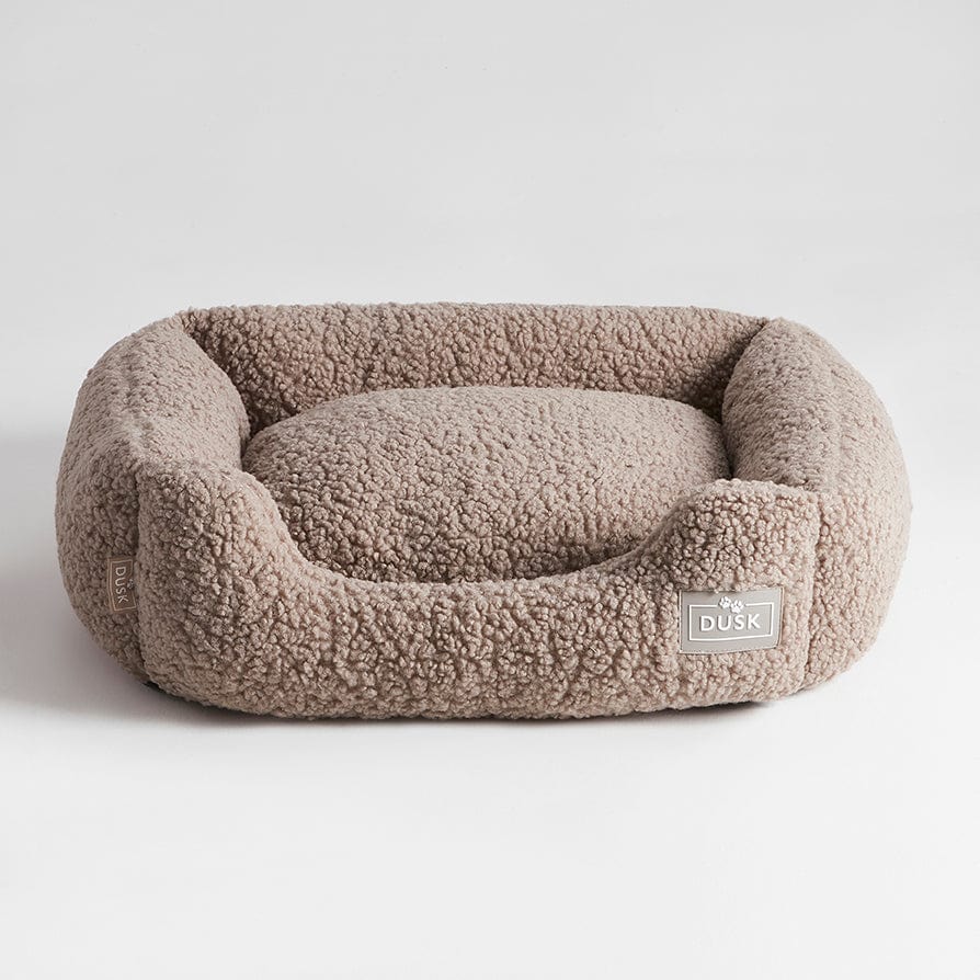 Dusklia - Teddy Basket Dog Bed - Taupe