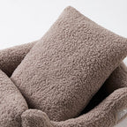 Dusklia - Teddy Basket Dog Bed - Taupe