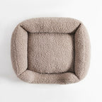 Dusklia - Teddy Basket Dog Bed - Taupe