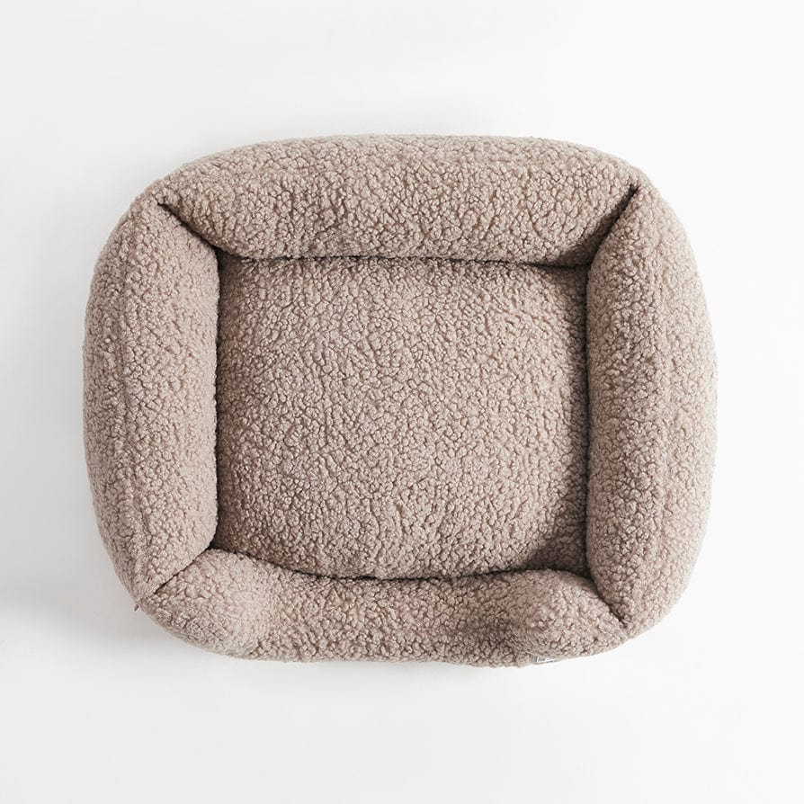 Dusklia - Teddy Basket Dog Bed - Taupe