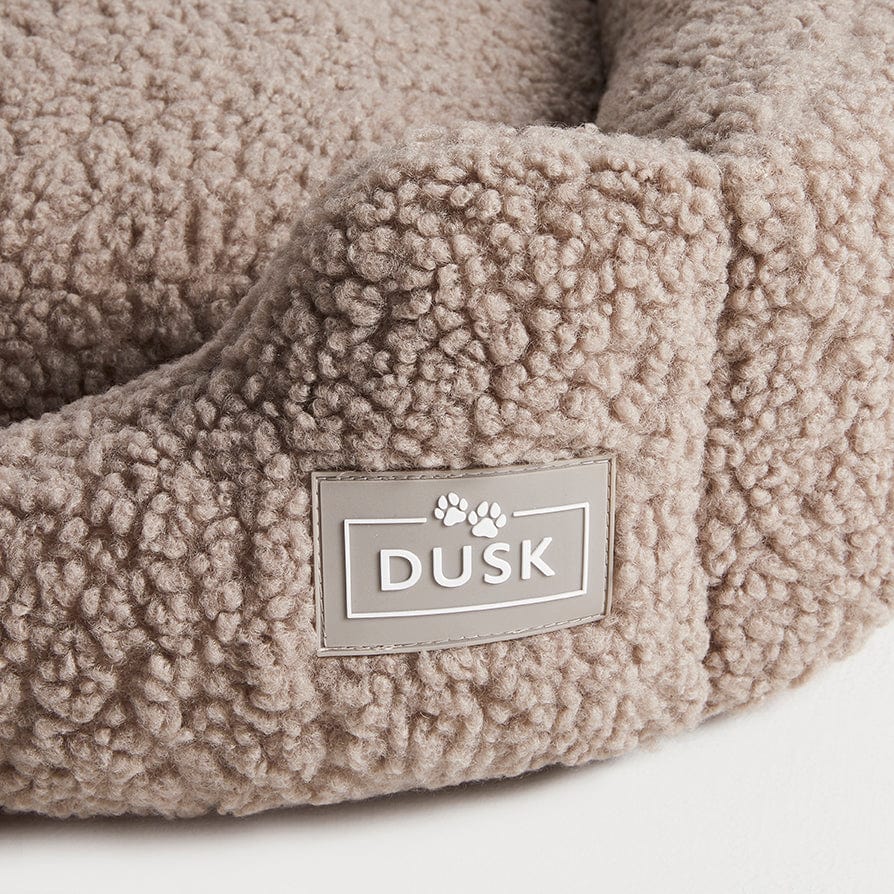 Dusklia - Teddy Basket Dog Bed - Taupe