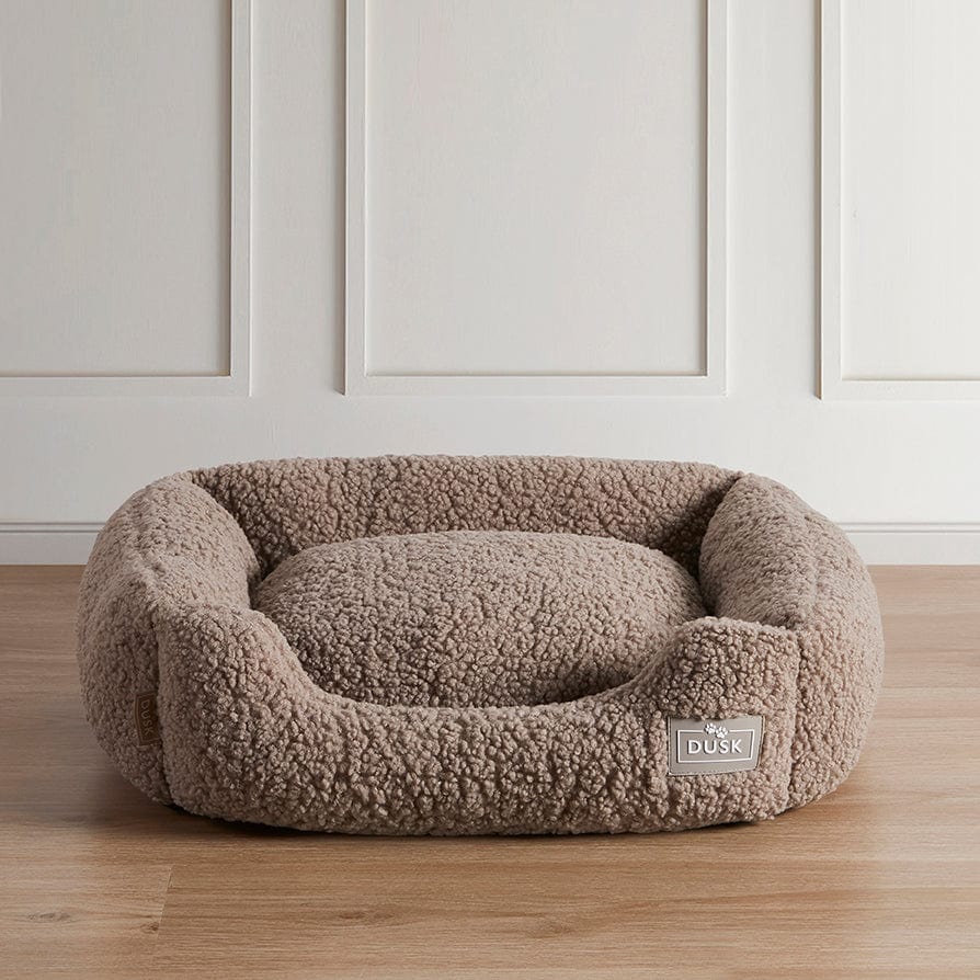 Dusklia - Teddy Basket Dog Bed - Taupe