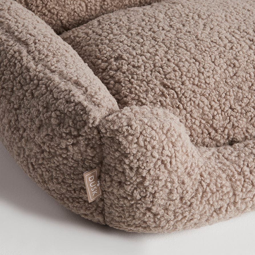 Dusklia - Teddy Basket Dog Bed - Taupe