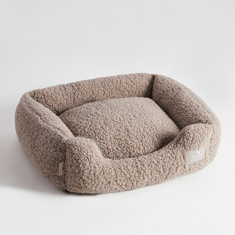 Dusklia - Teddy Basket Dog Bed - Taupe