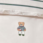 Dusklia - Teddy Bear 100% Cotton Reversible Duvet Cover & Pillowcase set - Natural