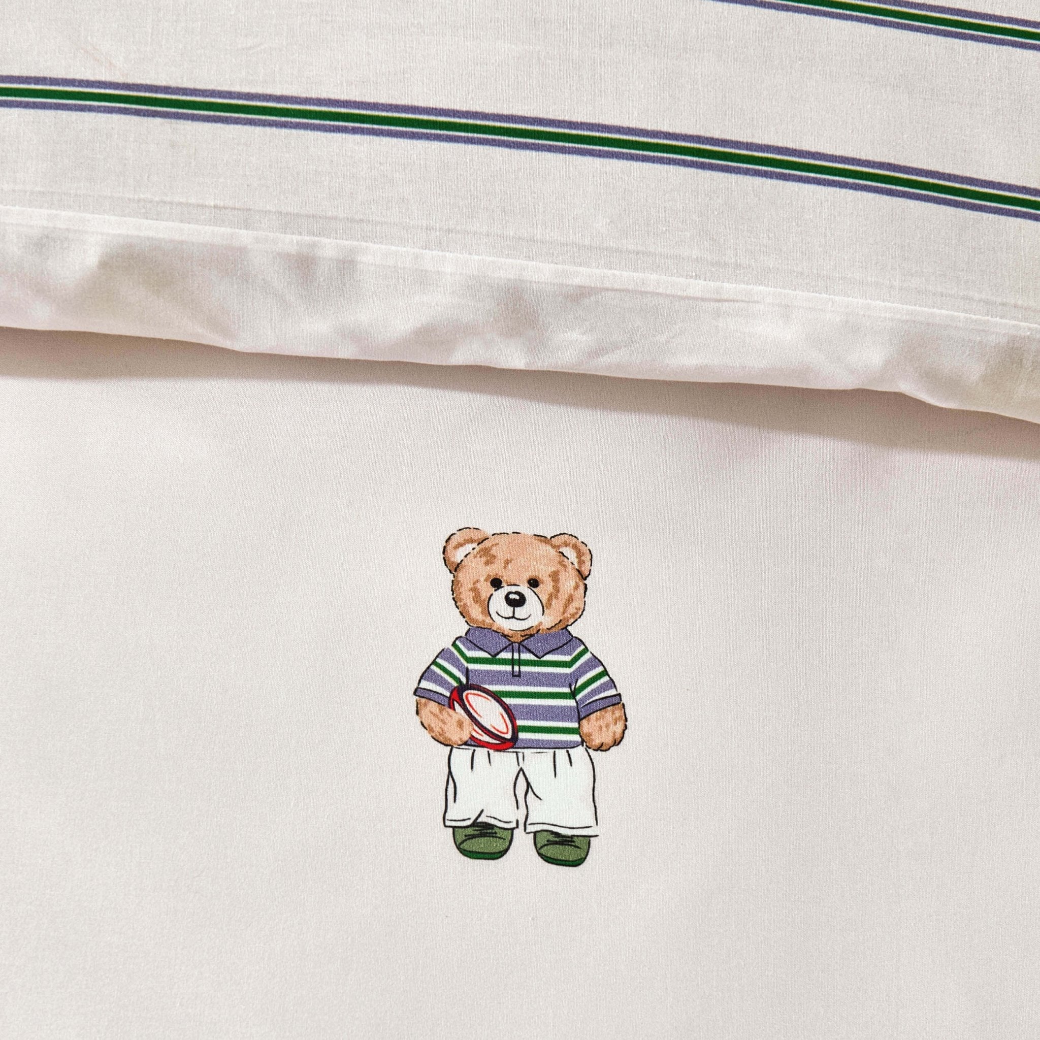Dusklia - Teddy Bear 100% Cotton Reversible Duvet Cover & Pillowcase set - Natural