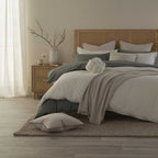 Dusklia - Thea Duvet Cover & Pillowcase Set - Off White/Black