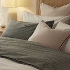 Dusklia - Thea Duvet Cover & Pillowcase Set - Off White/Black