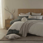 Dusklia - Thea Duvet Cover & Pillowcase Set - Pewter Green