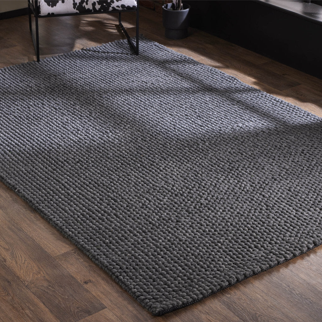 Dusklia - Theo Handwoven Wool Rug - Charcoal