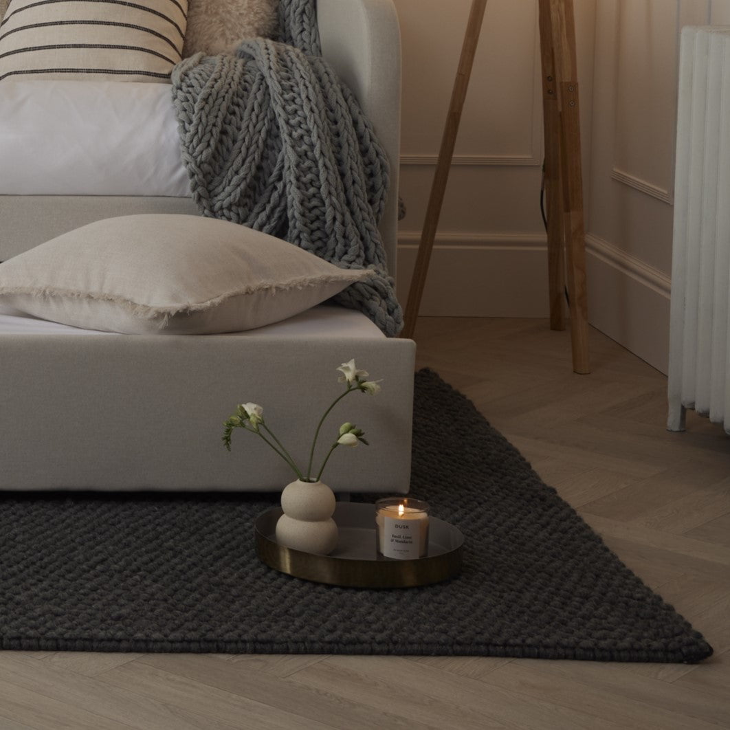 Dusklia - Theo Handwoven Wool Rug - Charcoal