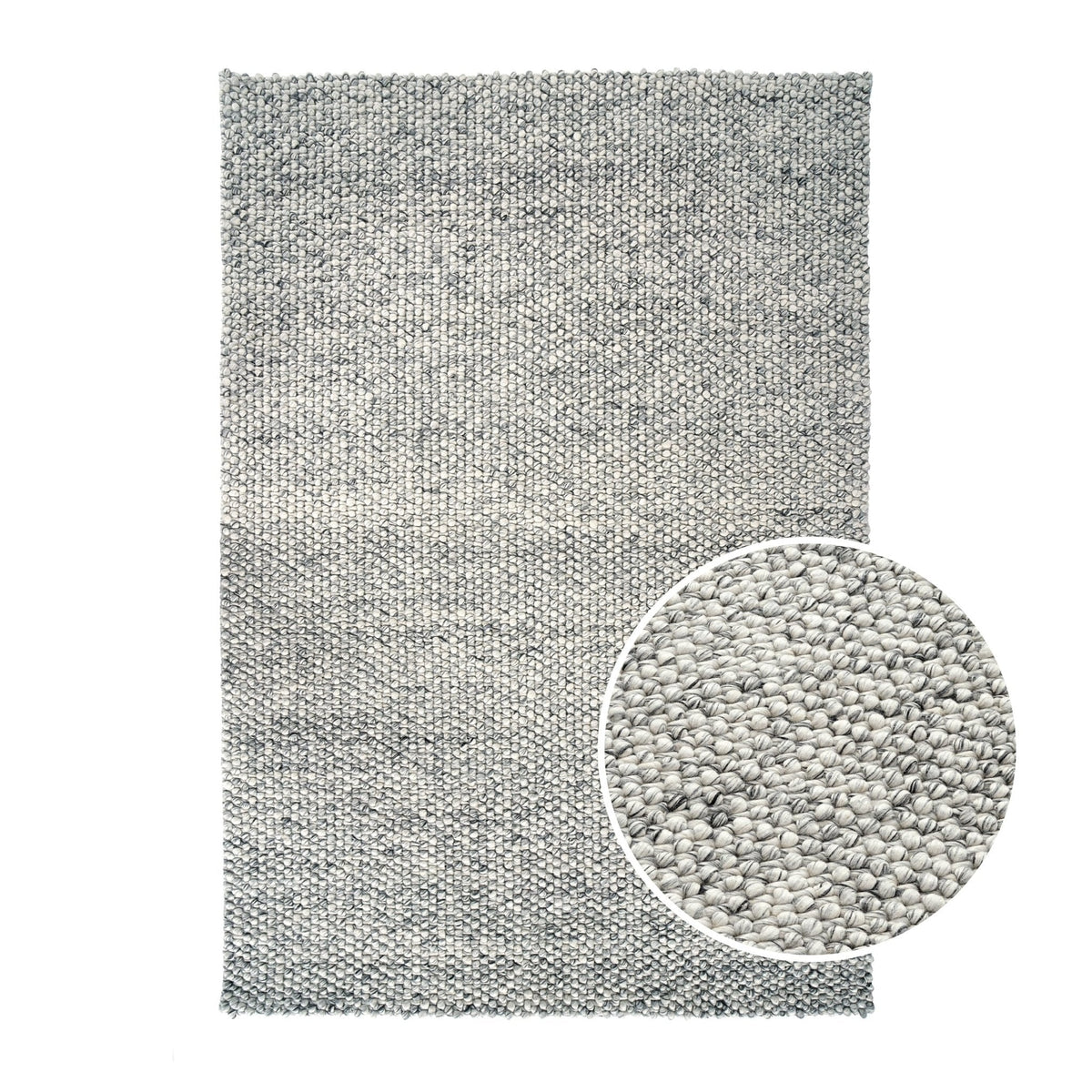 Dusklia - Theo Handwoven Wool Rug - Light Grey