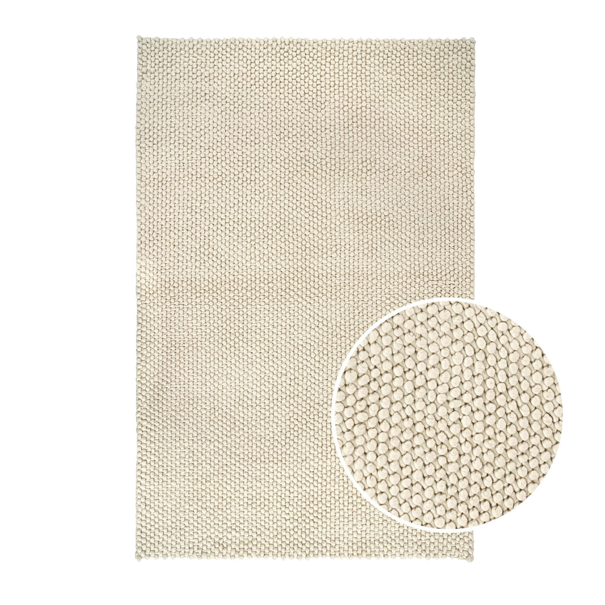 Dusklia - Theo Handwoven Wool Rug - Natural Light Cream