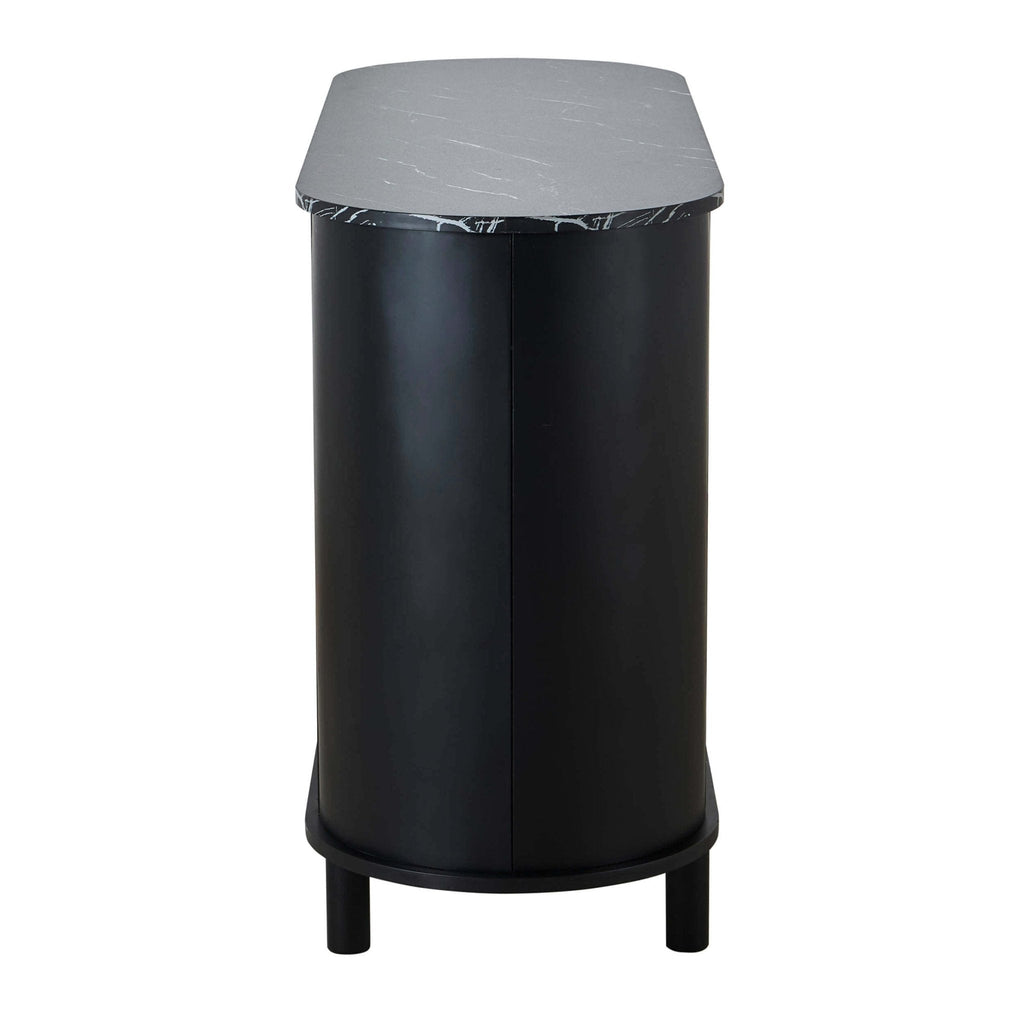Dusklia - Tilda 2 Door Sideboard - Black/ Marble Top