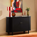 Dusklia - Tilda 2 Door Sideboard - Black/ Marble Top