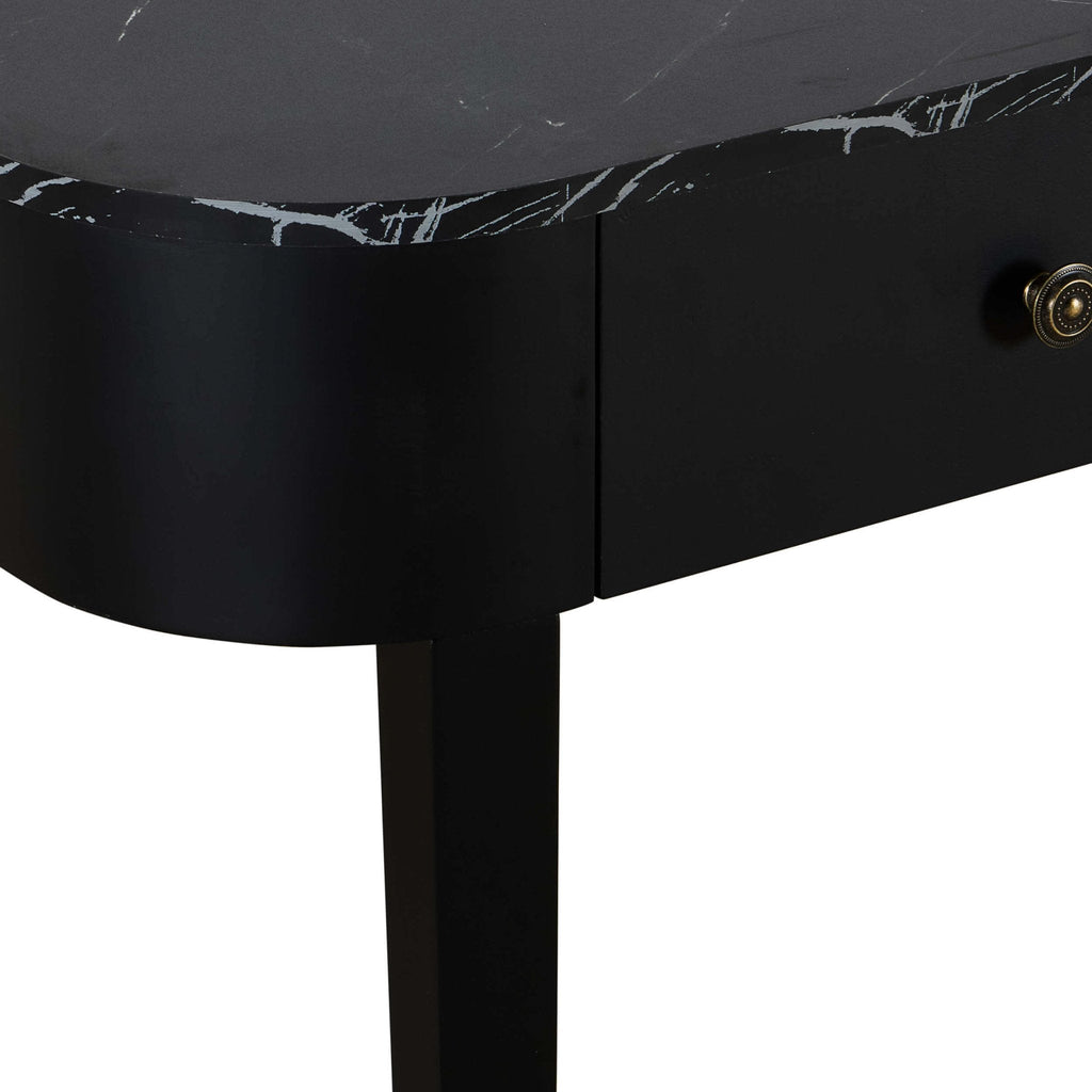 Dusklia - Tilda Console Table - Black/Marble Top