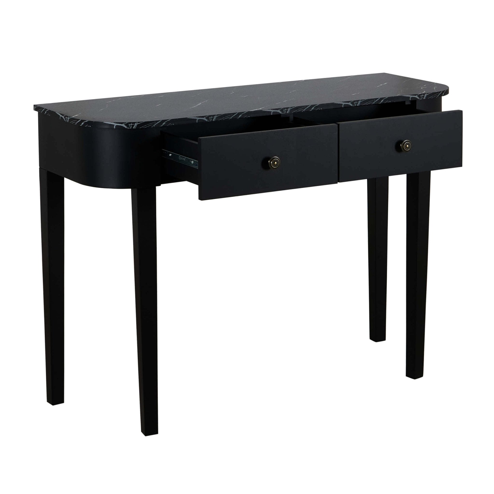 Dusklia - Tilda Console Table - Black/Marble Top
