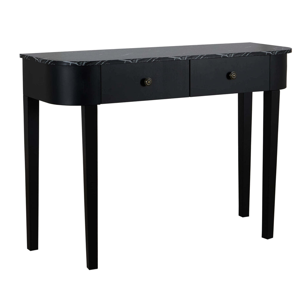 Dusklia - Tilda Console Table - Black/Marble Top
