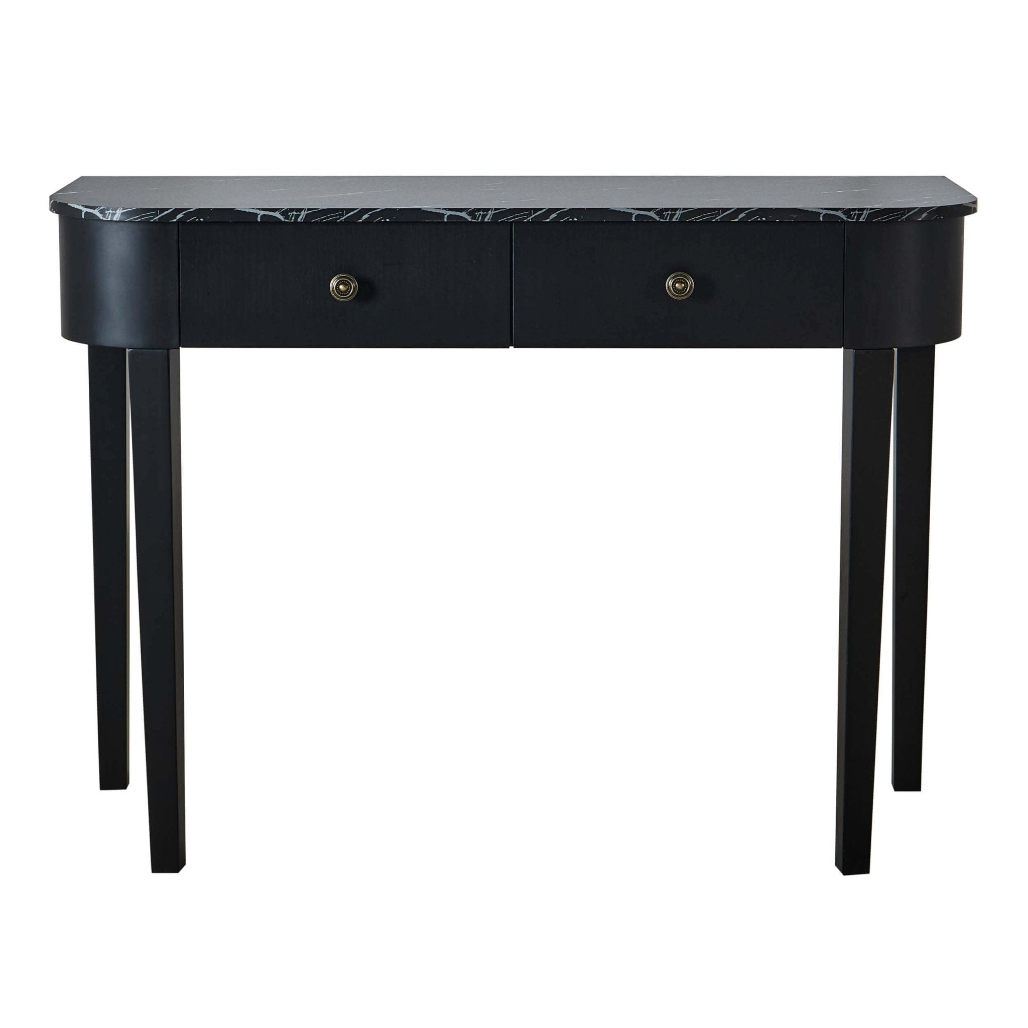 Dusklia - Tilda Console Table - Black/Marble Top