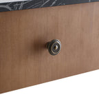 Dusklia - Tilda Console Table - Mid Wood/Marble Top