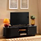 Dusklia - Tilda Tv Unit for TVs up to 65- Black/Marble Top