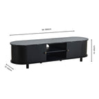 Dusklia - Tilda Tv Unit for TVs up to 65- Black/Marble Top