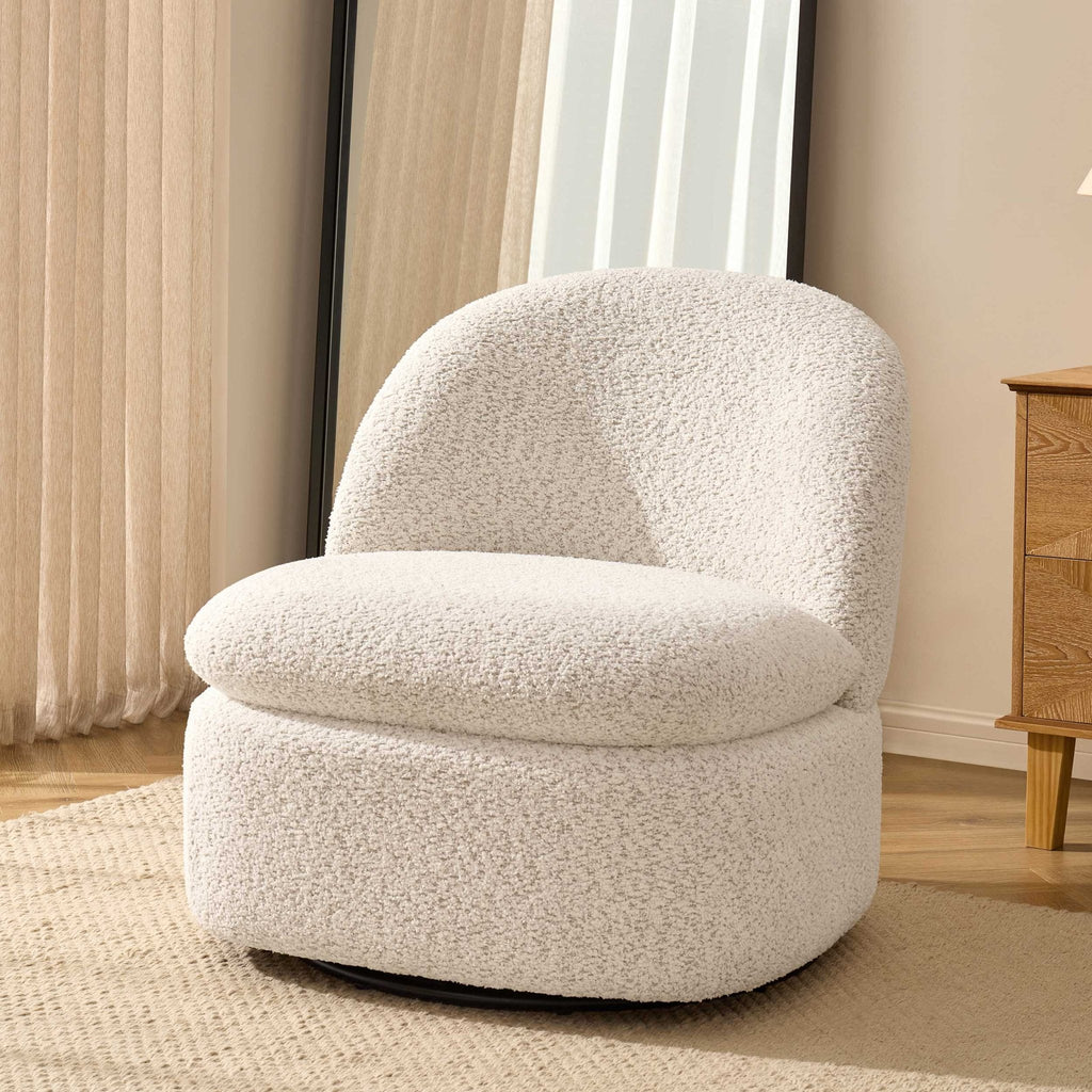 Dusklia - Tilly Swivel Accent Chair - Popcorn Teddy