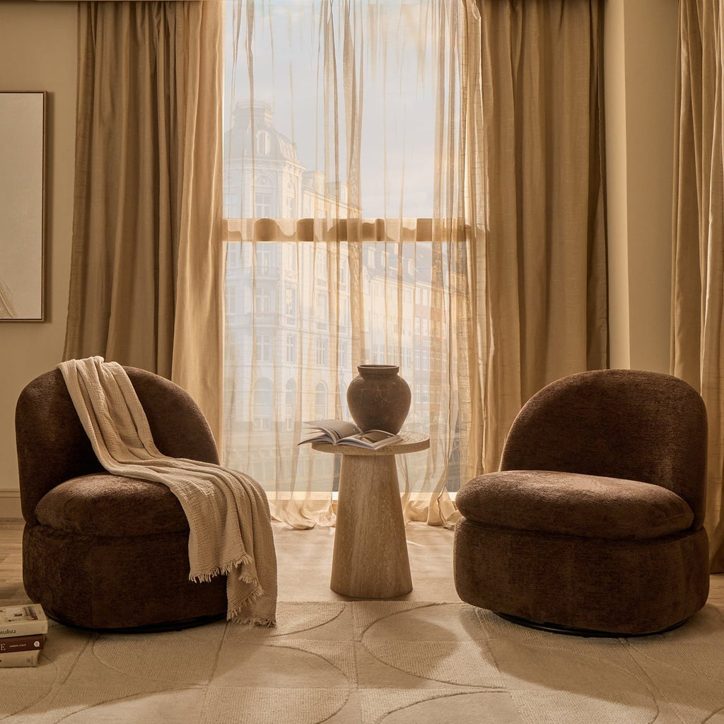 Dusklia - Tilly Swivel Accent Chair - Textured Cappuccino