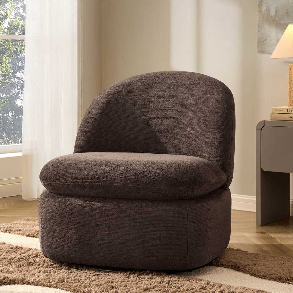 Dusklia - Tilly Swivel Accent Chair - Textured Cappuccino