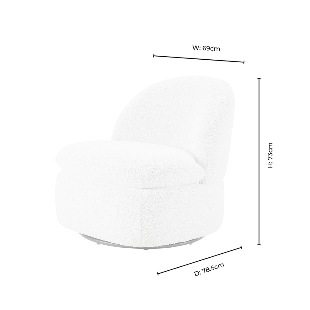 Dusklia - Tilly Swivel Accent Chair - Popcorn Teddy