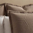 Dusklia - Torino Velvet Geometric Pinsonic Cushion Cover - Taupe