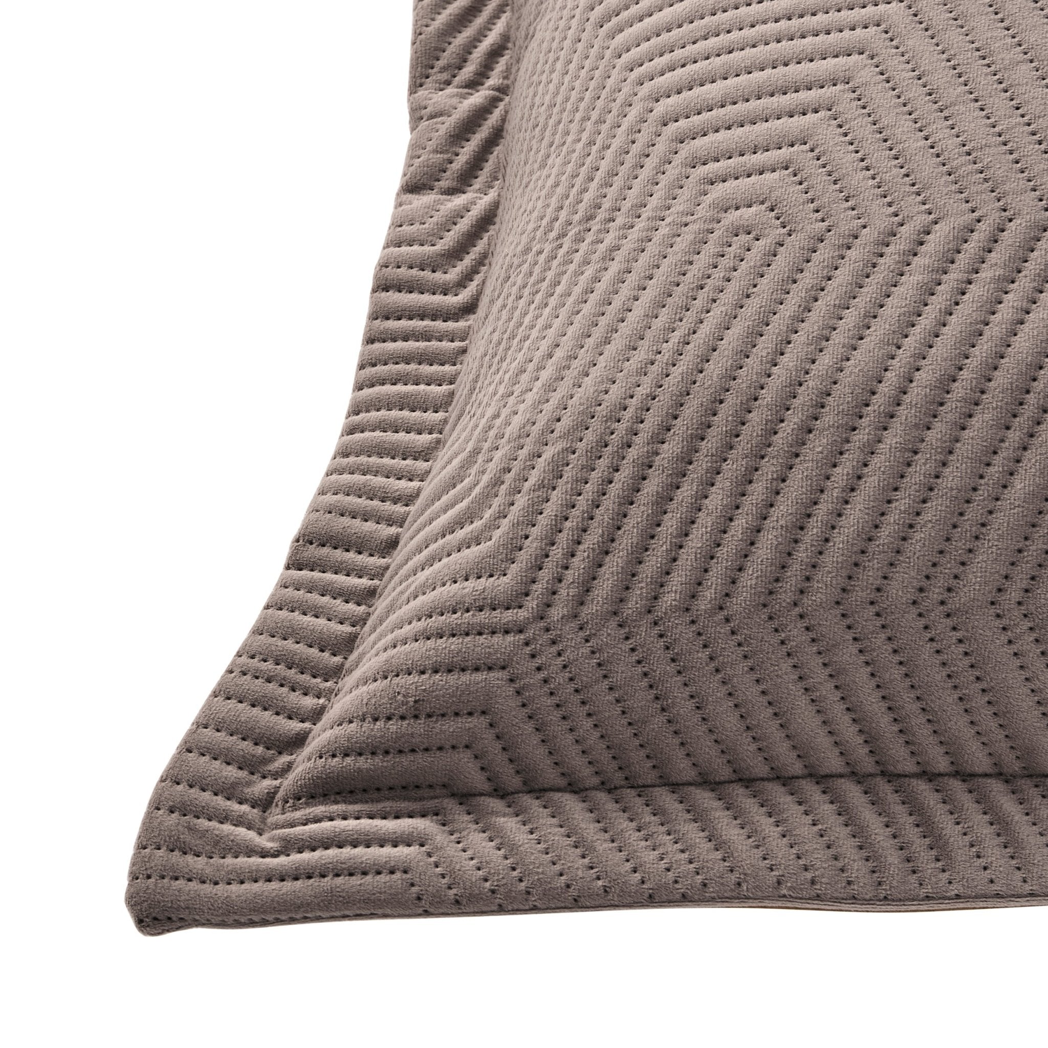 Dusklia - Torino Velvet Geometric Pinsonic Cushion Cover - Taupe