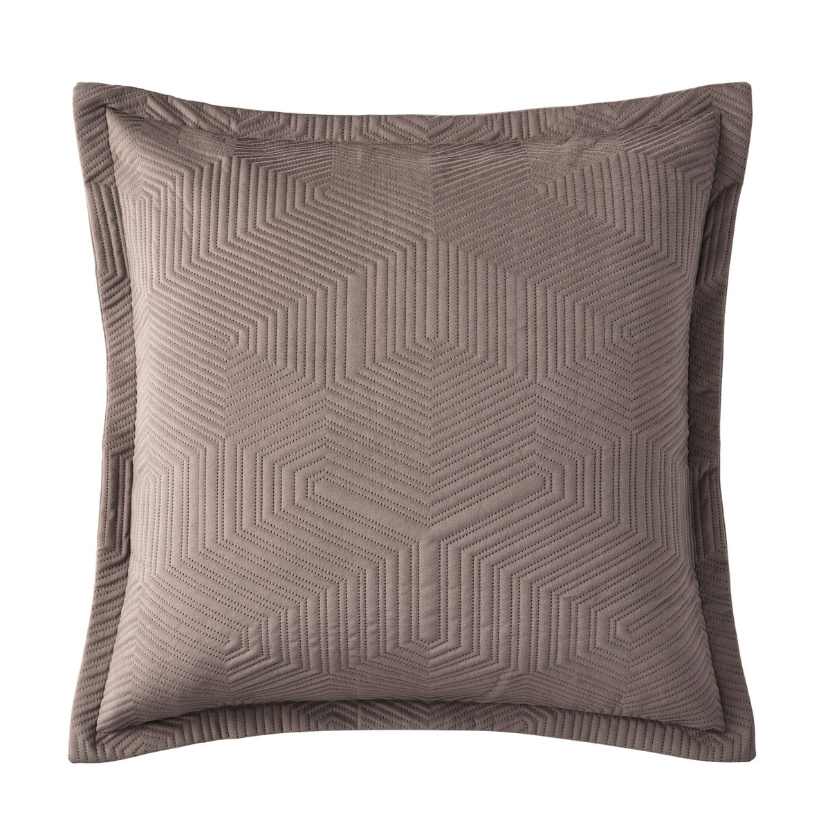Dusklia - Torino Velvet Geometric Pinsonic Cushion Cover - Taupe