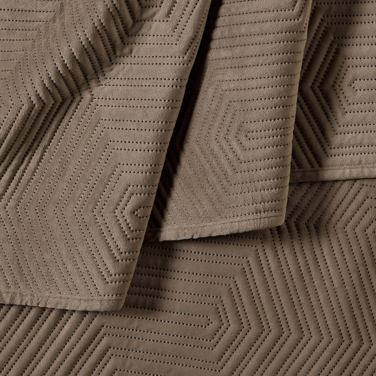 Dusklia - Torino Velvet Geometric Pinsonic Cushion Cover - Taupe
