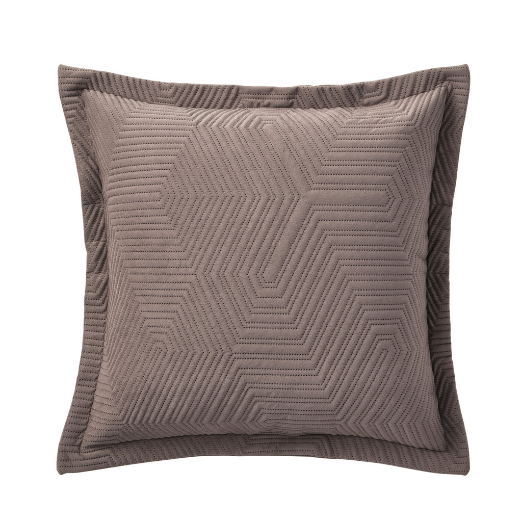 Dusklia - Torino Velvet Geometric Pinsonic Cushion Cover - Taupe