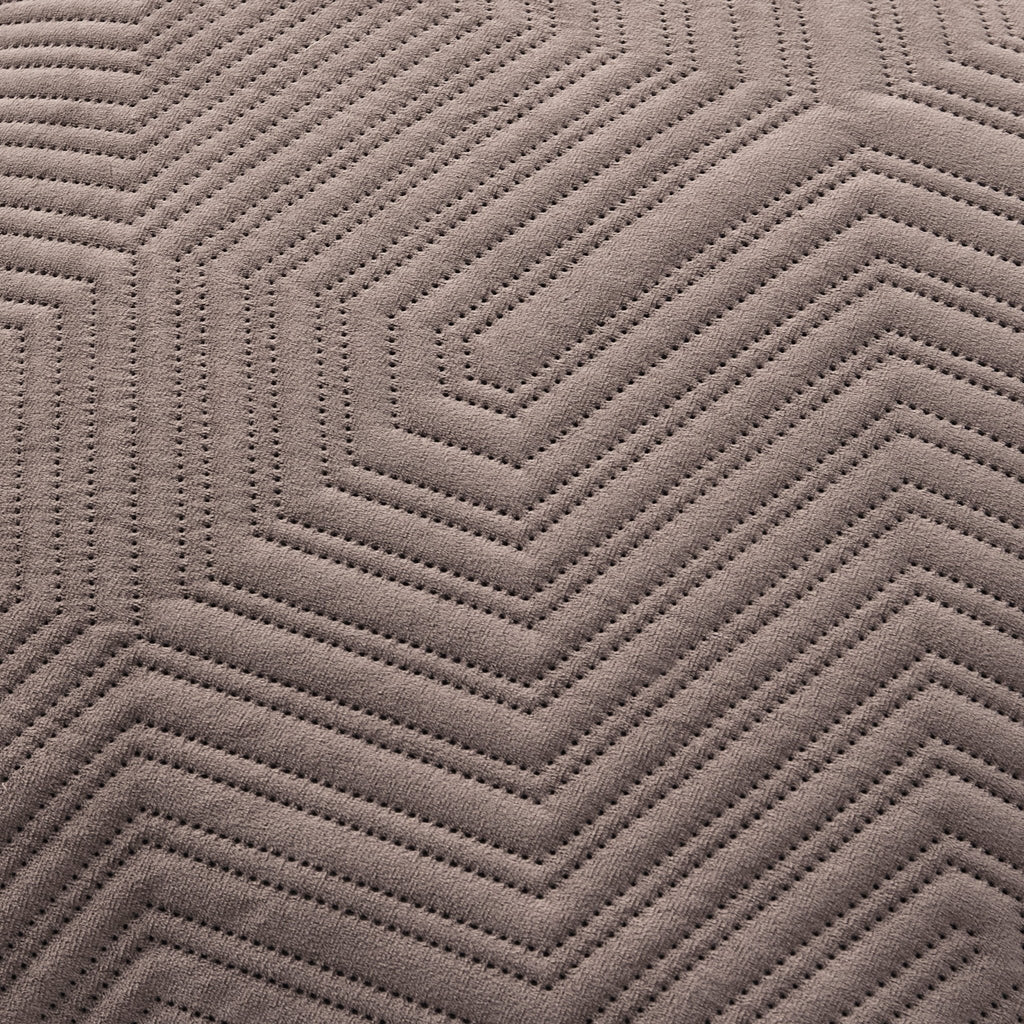 Dusklia - Torino Velvet Geometric Pinsonic Cushion Cover - Taupe