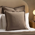 Dusklia - Torino Velvet Geometric Pinsonic Cushion Cover - Taupe